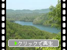 三湖パラダイスから見た「新緑期の小野川湖と桧原湖（奥）」
