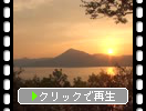 初夏の支笏湖「夕陽と恵庭岳」