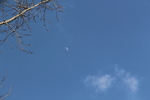 青い空と昼の月