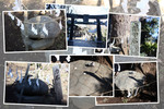 湘南・江の島「奥津宮の奉納石と鳥居」