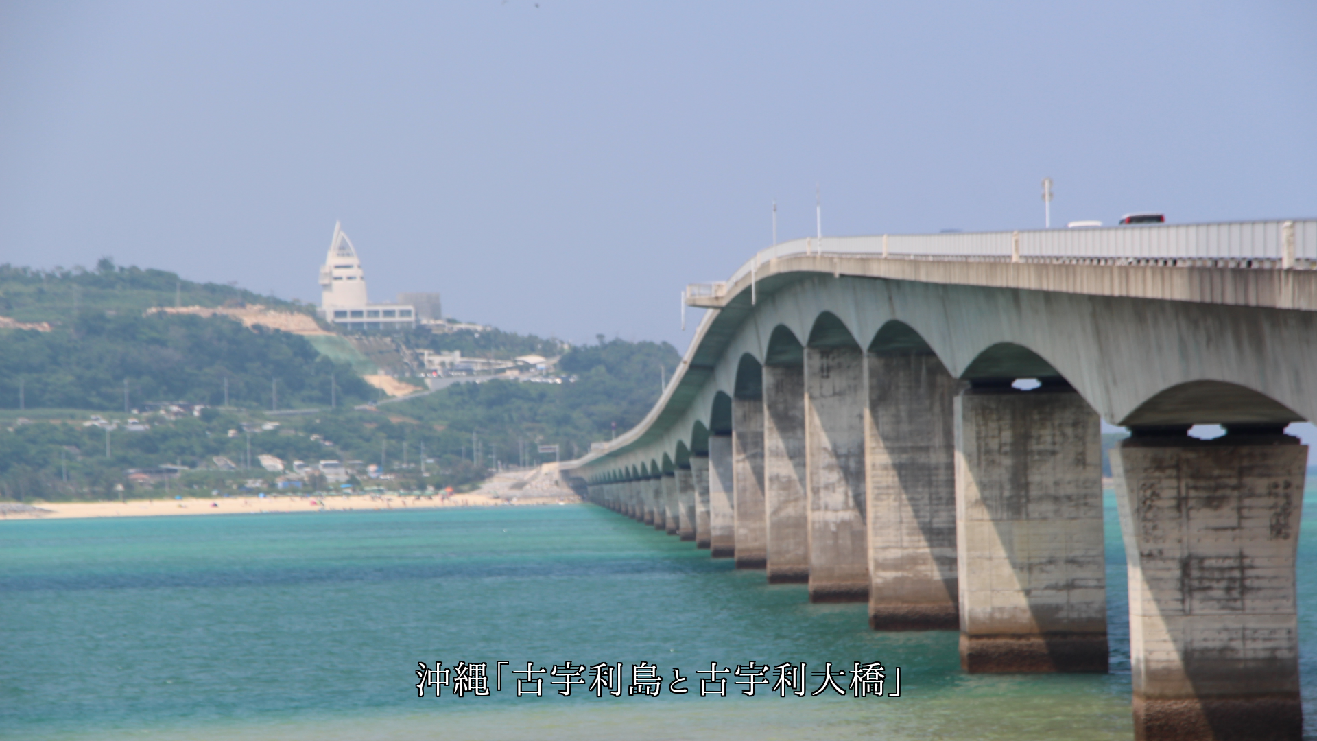 草原の野草 山の朝日 南の島と大橋 子たちが遊ぶ砂浜 ロマンに富む