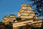 秋の姫路城の夕景